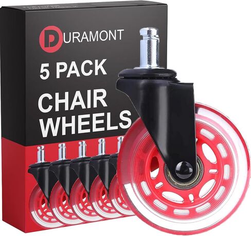 Office Chair Wheels for Carpet and Hardwood Floors Laminate Heavy Duty Casters mat Rubber Silicon Rollers Wheels Replacement Desk Chair Accessories (White) in Saudi Arabia