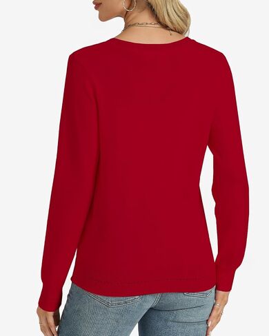 Tanou Womens Lightweight Cardigan Classic Casual Hollow Carved Long Sleeve Crew Neck Button Knit Cardigan Sweaters in Saudi Arabia