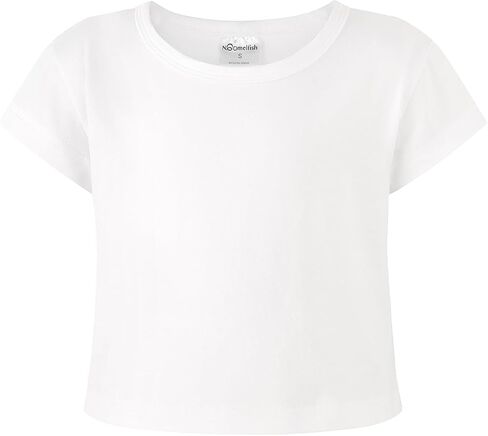 Noomelfish Girls Short Sleeve Crop Tops Kids Summer Dance Cropped T-Shirts (5-14 Years) in Kuwait