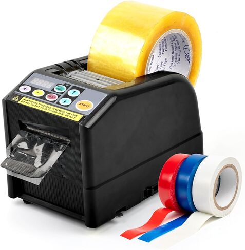 Automatic Tape Dispenser, Electric Ribbon Cutting Machine，Available for 6-60mm Width Tape/Ribbon, Max Cutting Length 999mm, Ideal for Shipping,Gift Wrapping,Factory-Black in Kuwait