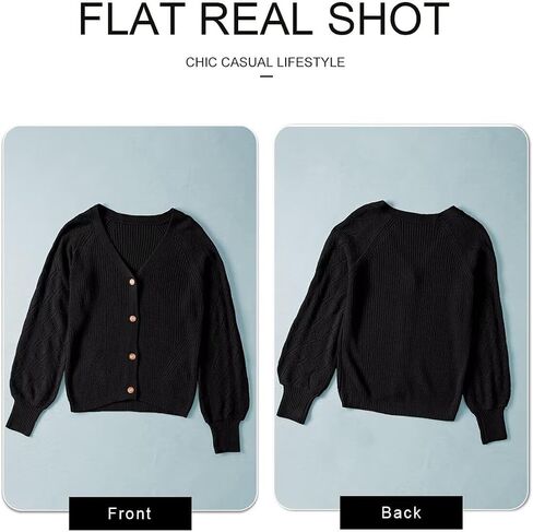 Astylish Women Long Sleeve Open Front Knit Button Down Cardigan Sweaters in Saudi Arabia