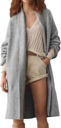 Saodimallsu Womens Long Cardigan Sweaters Chunky Open Front Oversized Slouchy Knit Fall Trendy Coatigan Jackets in Saudi Arabia