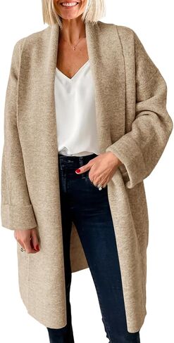 Saodimallsu Womens Long Cardigan Sweaters Chunky Open Front Oversized Slouchy Knit Fall Trendy Coatigan Jackets in Saudi Arabia