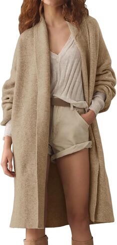 Saodimallsu Womens Long Cardigan Sweaters Chunky Open Front Oversized Slouchy Knit Fall Trendy Coatigan Jackets in Saudi Arabia