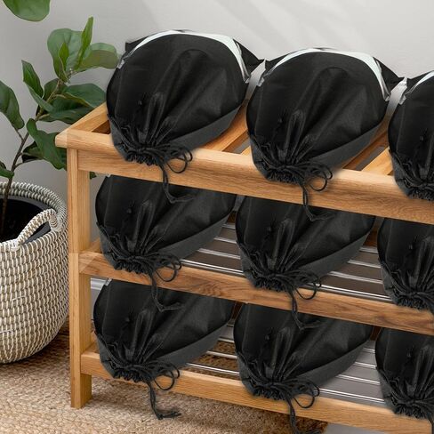 12 قطعة من حقائب الأحذية للسفر، حقائب أحذية سفر محمولة مع نافذة شفافة، حقيبة سفر كبيرة للأحذية بحبل، حقيبة تخزين أحذية السفر مقاومة للغبار للرجال والنساء، مقاس 12.6 بوصة × 17.3 بوصة، أسود in Kuwait