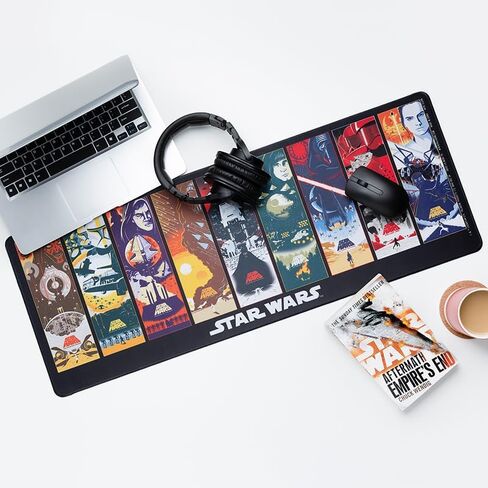 سجادة مكتب ديزني مرخصة رسميًا من Star Wars، حصيرة مطاطية كبيرة مع عمل فني لملصق Skywalker Saga، هدية لمحبي السلسلة واللاعبين، ديكور المكتب والمنزل | بالادون in Saudi Arabia