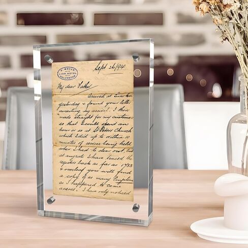 4x6 Inches Acrylic Picture Frames 1 Pack, Double Sided Magnetic Photo Frames,Free Standing on Desk or Table Clear Picture Frames in Kuwait