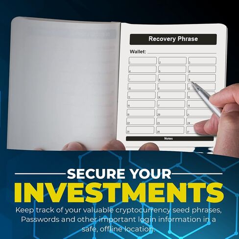 Seed Phrase Storage Notebook + Fireproof Bag - Cryptocurrency Recovery Phrase - Waterproof Password Keeper - Cold Wallet - Password Manager (Notebook + Fireproof Bag) in Saudi Arabia