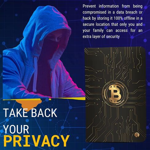 Seed Phrase Storage Notebook + Fireproof Bag - Cryptocurrency Recovery Phrase - Waterproof Password Keeper - Cold Wallet - Password Manager (Notebook + Fireproof Bag) in Saudi Arabia