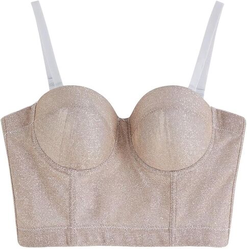 CHICWISH صدرية نسائية لامعة مبهرة ولؤلؤ كامل مزين بشبكة شفافة وتنورة متوسطة الطول بطيات على شكل حرف A، مقاس L in Kuwait