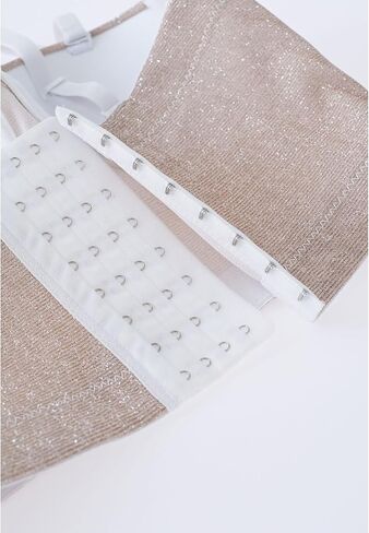 CHICWISH صدرية نسائية لامعة مبهرة ولؤلؤ كامل مزين بشبكة شفافة وتنورة متوسطة الطول بطيات على شكل حرف A، مقاس L in Kuwait