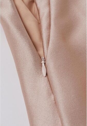 CHICWISH صدرية نسائية لامعة مبهرة ولؤلؤ كامل مزين بشبكة شفافة وتنورة متوسطة الطول بطيات على شكل حرف A، مقاس L in Kuwait