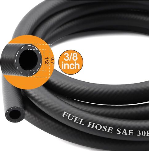 3/8 بوصة، 10 قدم خرطوم خط الوقود قفل دفع NBR المطاط SAE 30R7 300PSI، 10 قطعة 13-19 مشابك، لمحركات أنظمة وقود السيارات in Kuwait