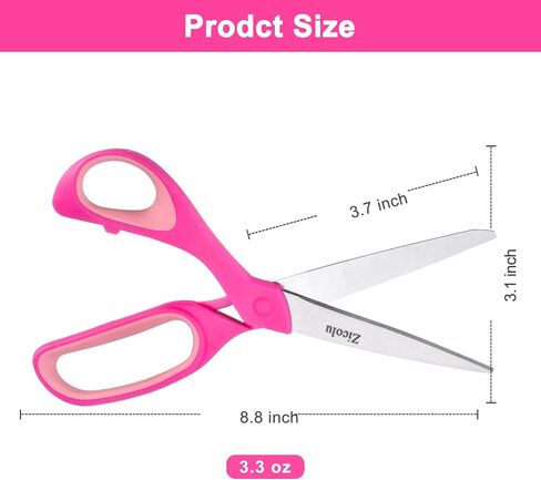 Left Handed Scissors Set of 2 Pack, 8.5" Left-Handed Teen Scissors for Ages 15+ -, Lefty Scissors for Arts & Crafts, Office, Sewing fabric, Back to School Supplies, Purple in Saudi Arabia