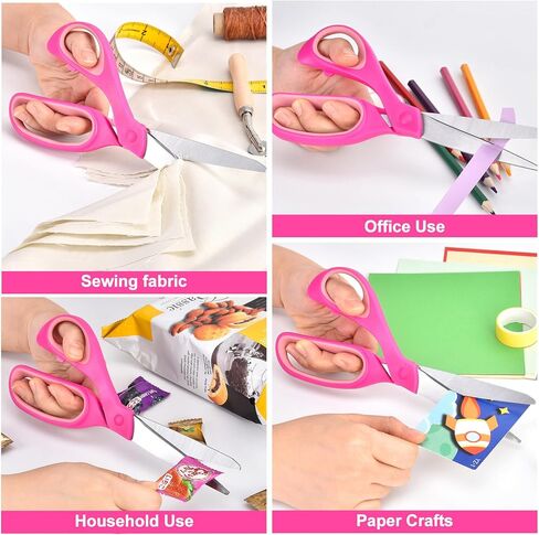 Left Handed Scissors Set of 2 Pack, 8.5" Left-Handed Teen Scissors for Ages 15+ -, Lefty Scissors for Arts & Crafts, Office, Sewing fabric, Back to School Supplies, Purple in Saudi Arabia