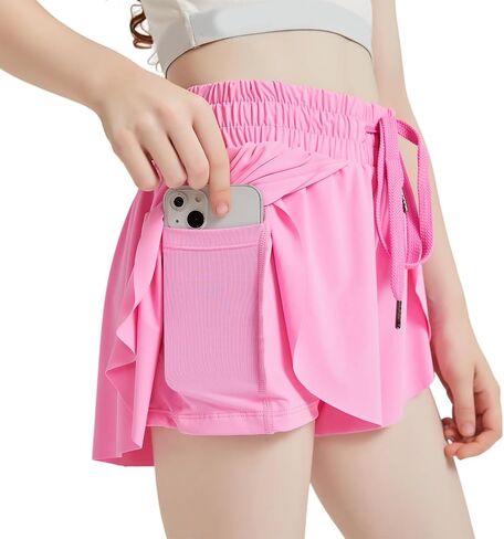 Flowy Athletic Skirt Shorts for Teen Girls Workout Running Cute Skort with Pockets Preppy Trendy Clothes Summer in Saudi Arabia