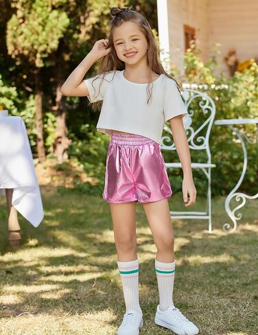 شورت Arshiner للفتيات ذو اللون المعدني صيفي لامع ولامع للرقص الساخن in Kuwait