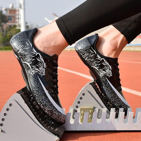 Men Spikes Track Shoes Sprint Jumping Running Racing Shoes Track and Field Shoes Breathable Athletic Professional Sport Sneakers for Youth in Saudi Arabia