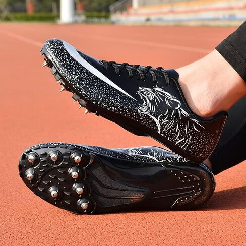 Men Spikes Track Shoes Sprint Jumping Running Racing Shoes Track and Field Shoes Breathable Athletic Professional Sport Sneakers for Youth in Saudi Arabia