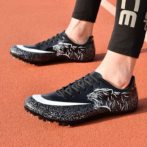 Men Spikes Track Shoes Sprint Jumping Running Racing Shoes Track and Field Shoes Breathable Athletic Professional Sport Sneakers for Youth in Saudi Arabia