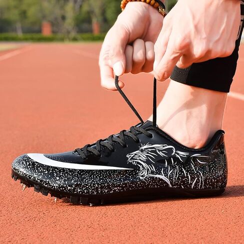 Men Spikes Track Shoes Sprint Jumping Running Racing Shoes Track and Field Shoes Breathable Athletic Professional Sport Sneakers for Youth in Saudi Arabia
