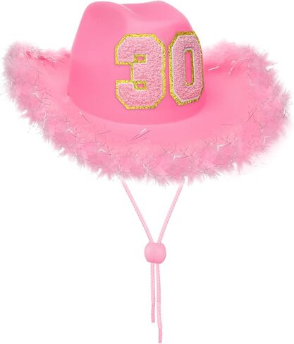 JUSTOTRY 30th Birthday Cowboy Hat, 30th Birthday Outfit Gifts for Women Cowgirl Hats Decorations in Kuwait