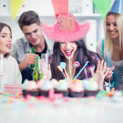 JUSTOTRY 30th Birthday Cowboy Hat, 30th Birthday Outfit Gifts for Women Cowgirl Hats Decorations in Kuwait