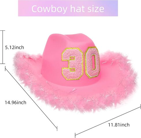 JUSTOTRY 30th Birthday Cowboy Hat, 30th Birthday Outfit Gifts for Women Cowgirl Hats Decorations in Kuwait