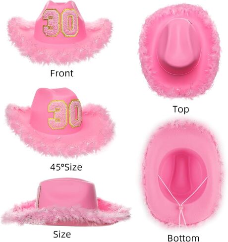 JUSTOTRY 30th Birthday Cowboy Hat, 30th Birthday Outfit Gifts for Women Cowgirl Hats Decorations in Kuwait