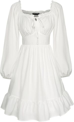 Scarlet Darkness Womens Corset Dress Long Lantern Sleeve Off The Shoulder Mini Dress in Saudi Arabia