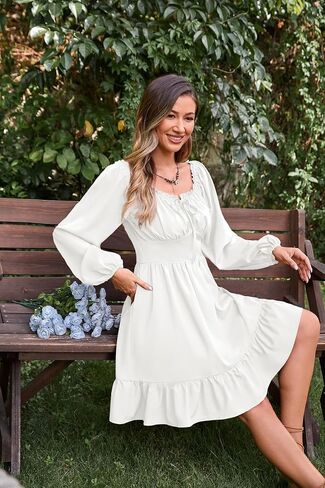 Scarlet Darkness Womens Corset Dress Long Lantern Sleeve Off The Shoulder Mini Dress in Saudi Arabia