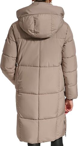 DKNY Women's Hooded Long Puffer, Thistle in Saudi Arabia