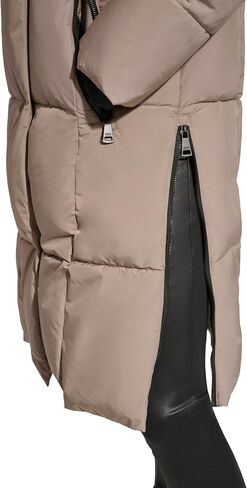 DKNY Women's Hooded Long Puffer, Thistle in Saudi Arabia