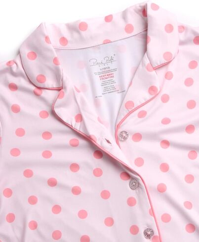 Rene Rofe Girls' Pajama Set - 2 Piece Button Down Sleep Shirt and Lounge Shorts - Sleepwear Set for Girls (4-12) in Saudi Arabia