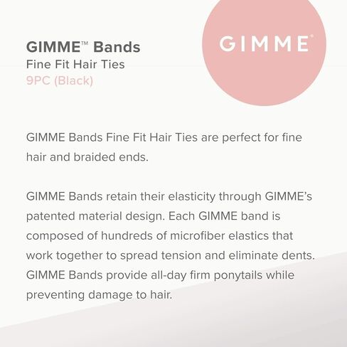 Gimme Beauty - ربطات شعر ناعمة - عقيق أسود - ربطات شعر مرنة من الألياف الدقيقة بدون خياطة - إكسسوارات شعر قوية ولطيفة تدوم طوال اليوم + بدون تمزق أو خدوش أو تكسر (12 قطعة) in Kuwait