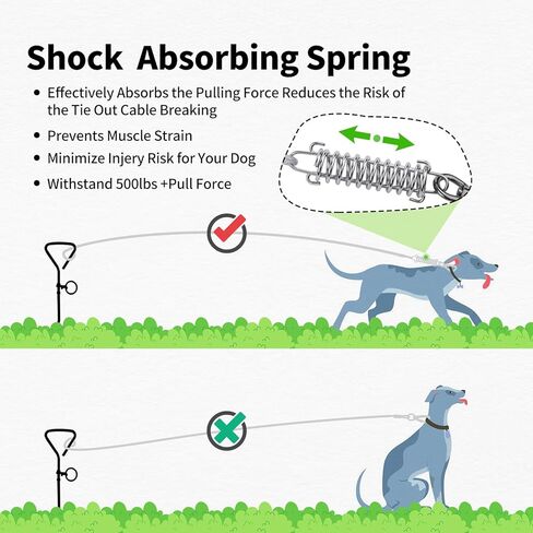 كابل ربط الكلب، بطول 15 قدم، مقود كلب مع خطاف دوار، مقود للكلاب في الفناء شديد التحمل، سلاسل للكلاب في الخارج، للتخييم، واللعب، والفناء الخلفي حتى 165 رطلاً in Kuwait