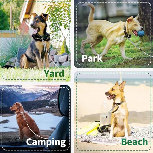 كابل ربط الكلب، بطول 15 قدم، مقود كلب مع خطاف دوار، مقود للكلاب في الفناء شديد التحمل، سلاسل للكلاب في الخارج، للتخييم، واللعب، والفناء الخلفي حتى 165 رطلاً in Kuwait