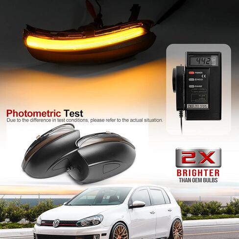 أضواء علامة مرآة جانبية LED متتابعة من NSLUMO متوافقة مع VW MK6 GTI MK6 Golf R32 مرآة سحب وامضة ومؤشر إشارة الانعطاف مجموعة مصابيح بديلة للعدسات المدخنة in Saudi Arabia
