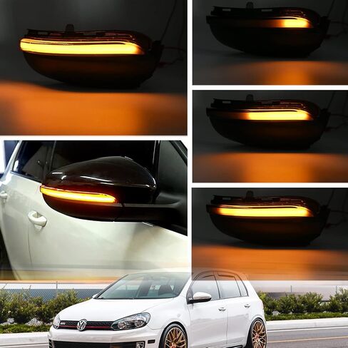 أضواء علامة مرآة جانبية LED متتابعة من NSLUMO متوافقة مع VW MK6 GTI MK6 Golf R32 مرآة سحب وامضة ومؤشر إشارة الانعطاف مجموعة مصابيح بديلة للعدسات المدخنة in Saudi Arabia