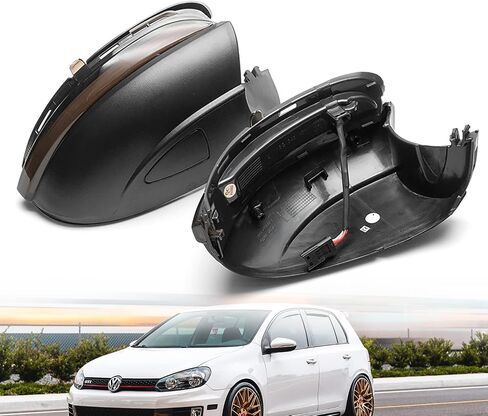 أضواء علامة مرآة جانبية LED متتابعة من NSLUMO متوافقة مع VW MK6 GTI MK6 Golf R32 مرآة سحب وامضة ومؤشر إشارة الانعطاف مجموعة مصابيح بديلة للعدسات المدخنة in Saudi Arabia
