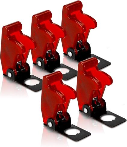 MGI SpeedWare Safety Flip Covers for Toggle Bat-Handle Switch 5-Pack (Red) in Saudi Arabia