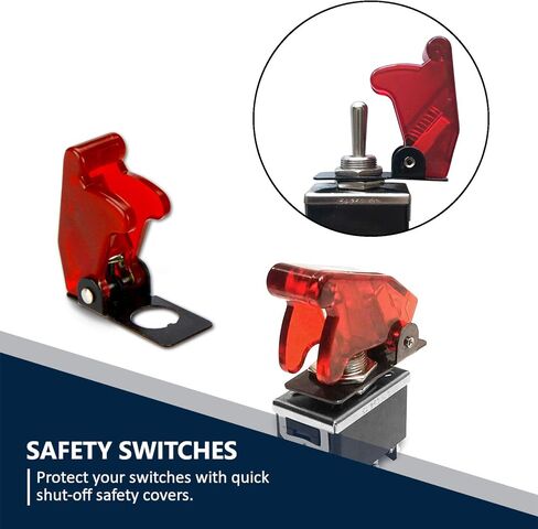 MGI SpeedWare Safety Flip Covers for Toggle Bat-Handle Switch 5-Pack (Red) in Saudi Arabia