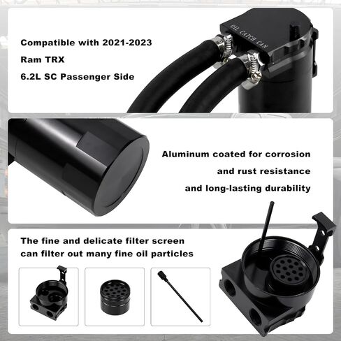 RULLINE Oil Catch Can Air Oil Separator Compatible with 2021-2023 Ram TRX 6.2L SC 3OZ in Saudi Arabia