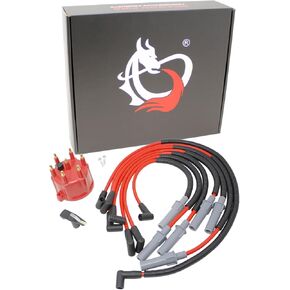 DRAGON FIRE PERFORMANCE Power Pack Distributor Cap Rotor and Low Ohm Plug Wires Compatible/Replacement for 1992-2003 Dodge B150 B1500 B250 B2500 D150 D250 Durango Dakota Ram W150 3.9L V6