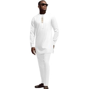 Dashiki for Men African outfits 2 Piece Set Shirt Pants Nigerian Mens Suit Wedding Attire Tracksuit