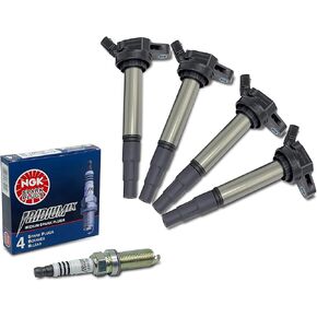 Set of 4 Ignition Coil Pack with Spark plugs Fit for Toyota Corolla Matrix Prius Scion IM Scion XD Lexus CT200H & More Replaces# UF-596, UF-619, 90919-02258, 90919-01275, 93501