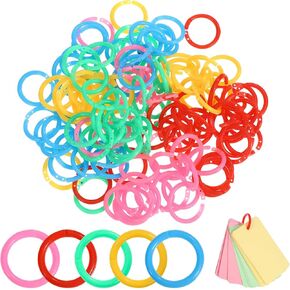 120pcs Loose Leaf Binder Rings, 1 1/5 Inch Colorful Book Rings Paper Rings for Index Cards Flashcards Notebook, Key Rings Binder Rings for Office School Home