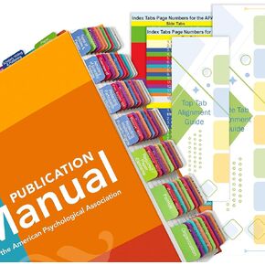 Index Tabs for The APA Publication Manual, American Psychological Association 7th Edition, Complete 90 Book Tabs for Every Chapter, Laminated Durable with Blank Tabs & Page Numbers (Book Not Included)