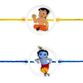 Set of 2 Rakhi for Small Brothers Designer Rakhi Rakhi for Sister, Rakhi for Little Brother Bhai | Raksha Bandhan Elephant Rakhi for Brother with Greeting card and Roli Chawal (Design7)