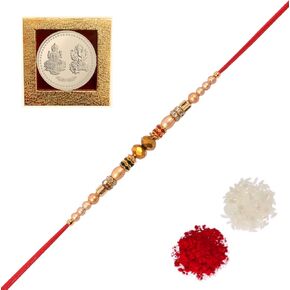 Rakhi/Rakhi for Brother/Rudraksha Rakhi/Send rakhi to USA/Rakhi for Brother with Gift Set/Rakhi Bracelet/rakhi for brother and bhabhi/Rakhi Set